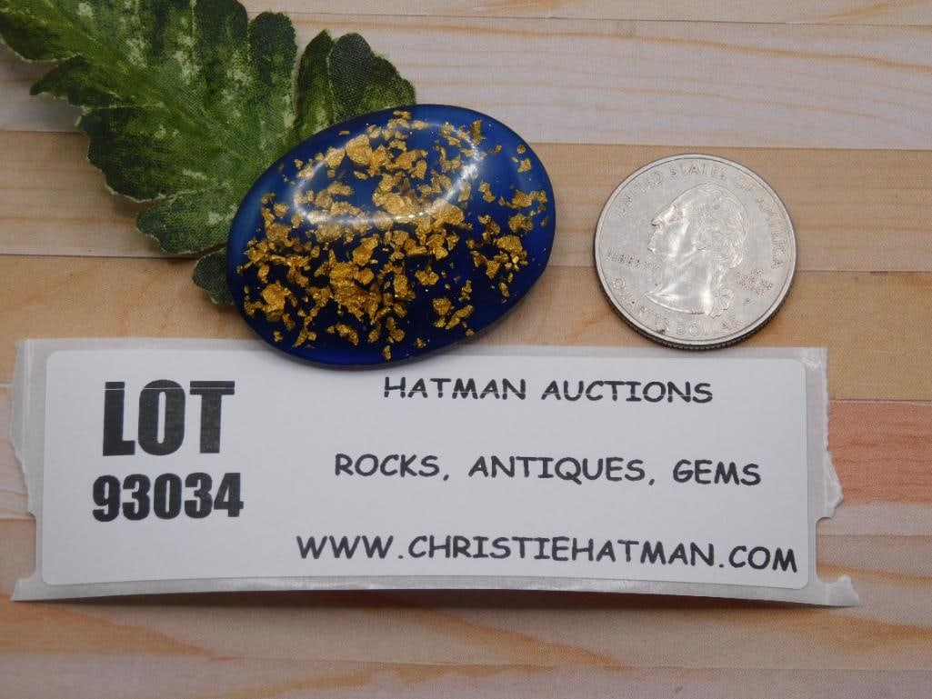 GOLD FLECKED CABOCHON ROCK STONE LAPIDARY SPECIMEN: GOLD FLECKED CABOCHON ROCK STONE LAPIDARY SPECIMEN