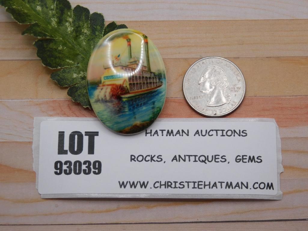 STEAM BOAT CABOCHON ROCK STONE LAPIDARY SPECIMEN: STEAM BOAT CABOCHON ROCK STONE LAPIDARY SPECIMEN