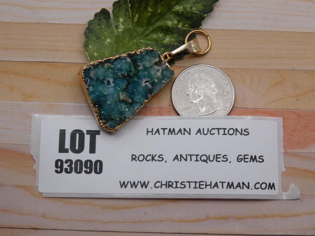 DRUZY QUARTZ PENDANT ROCK STONE LAPIDARY SPECIMEN: DRUZY QUARTZ PENDANT ROCK STONE LAPIDARY SPECIMEN