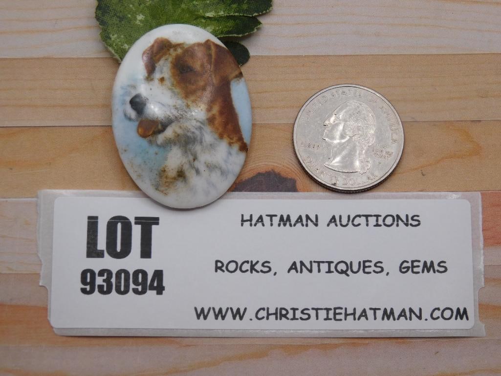 DOG CABOCHON ROCK STONE LAPIDARY SPECIMEN: DOG CABOCHON ROCK STONE LAPIDARY SPECIMEN