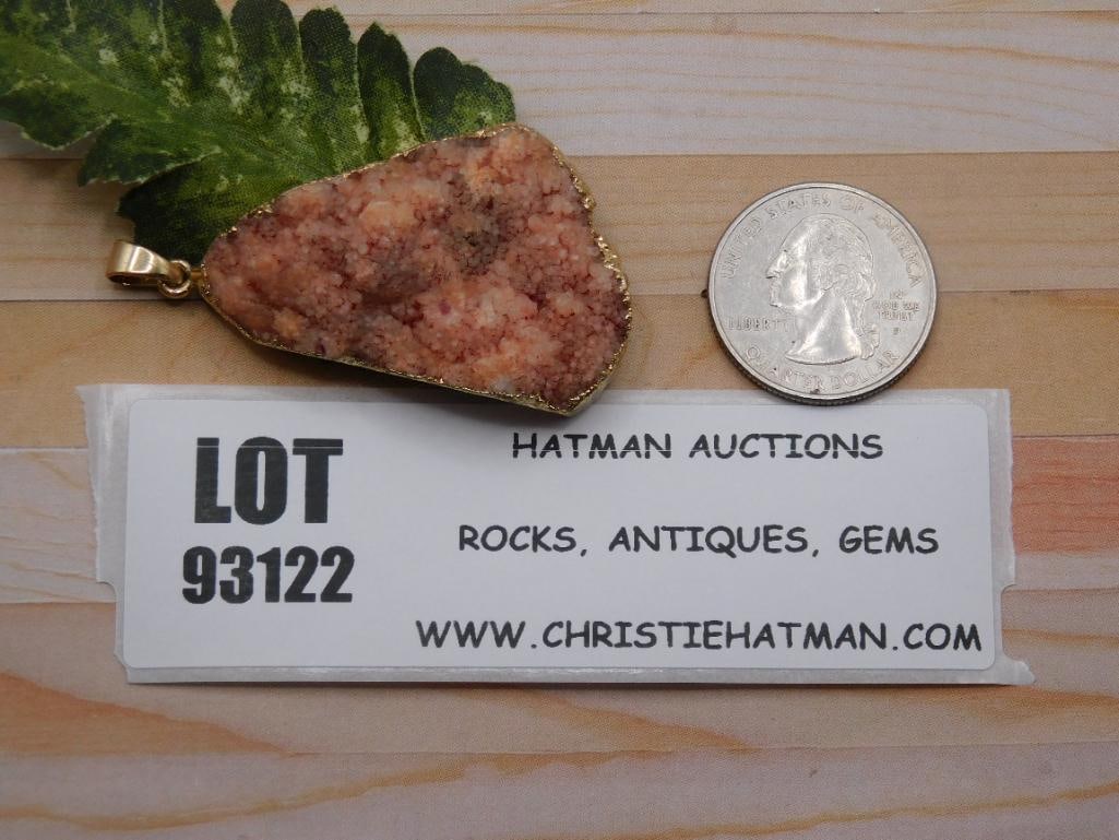 DRUZY QUARTZ PENDANT ROCK STONE LAPIDARY SPECIMEN: DRUZY QUARTZ PENDANT ROCK STONE LAPIDARY SPECIMEN