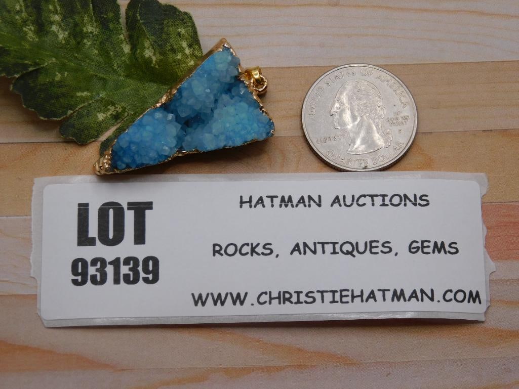 DRUZY QUARTZ PENDANT ROCK STONE LAPIDARY SPECIMEN: DRUZY QUARTZ PENDANT ROCK STONE LAPIDARY SPECIMEN