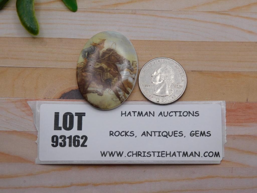 COWBOY CABOCHON ROCK STONE LAPIDARY SPECIMEN: COWBOY CABOCHON ROCK STONE LAPIDARY SPECIMEN