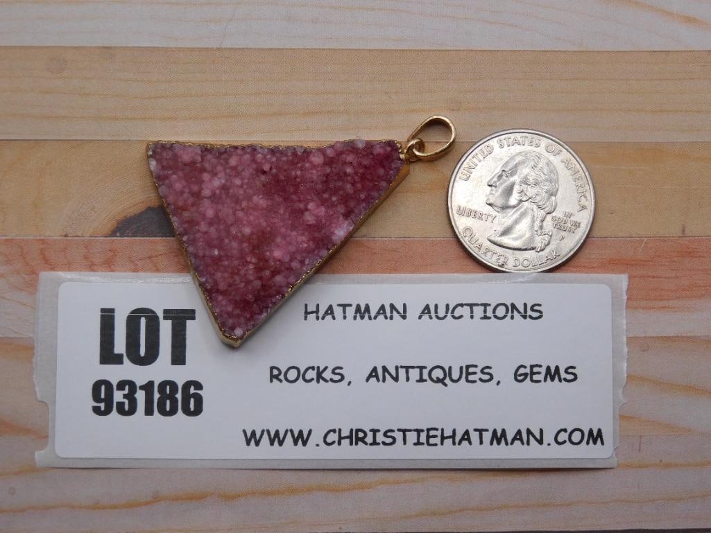 DRUZY QUARTZ PENDANT ROCK STONE LAPIDARY SPECIMEN: DRUZY QUARTZ PENDANT ROCK STONE LAPIDARY SPECIMEN