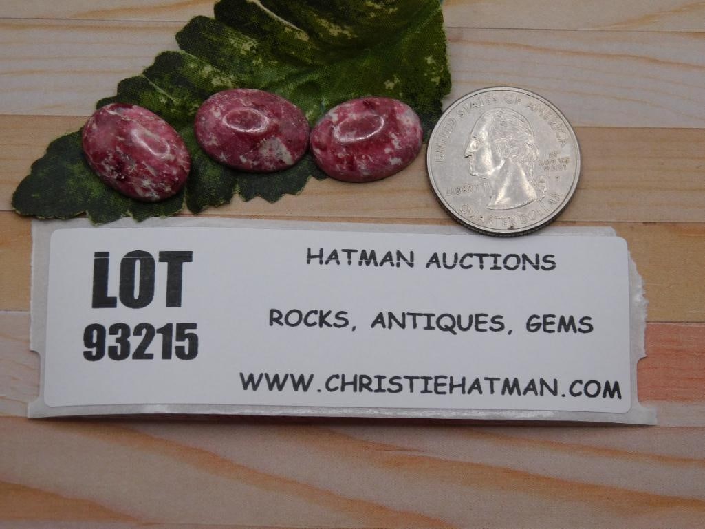 THULITE CABOCHONS ROCK STONE LAPIDARY SPECIMEN: THULITE CABOCHONS ROCK STONE LAPIDARY SPECIMEN