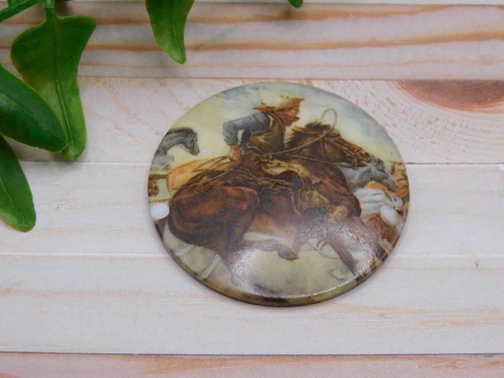 COWBOY CABOCHON ROCK STONE LAPIDARY SPECIMEN: COWBOY CABOCHON ROCK STONE LAPIDARY SPECIMEN