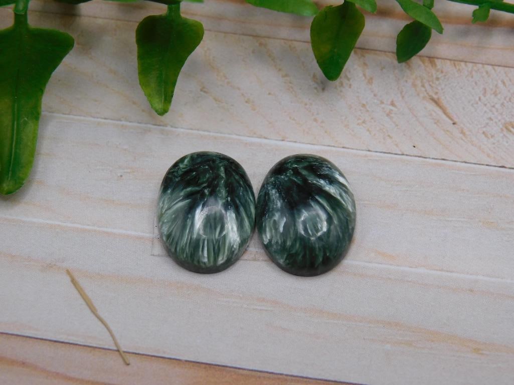 SERAPHINITE CABOCHONS ROCK STONE LAPIDARY SPECIMEN: SERAPHINITE CABOCHONS ROCK STONE LAPIDARY SPECIMEN