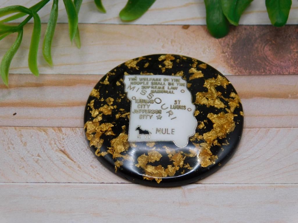 GOLD FLECKED MISSOURI CABOCHON ROCK STONE LAPIDARY SPECIMEN (1 of 2)