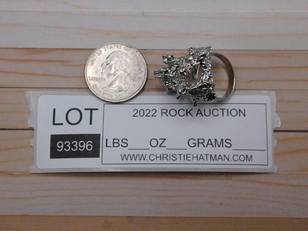 SILVER CLUSTER RING ROCK STONE LAPIDARY SPECIMEN - 4