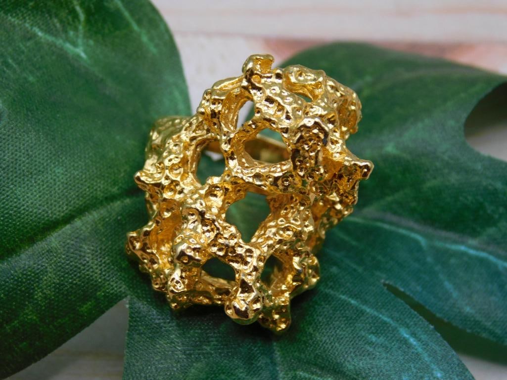 GOLD CLUSTER RING ROCK STONE LAPIDARY SPECIMEN: GOLD CLUSTER RING ROCK STONE LAPIDARY SPECIMEN