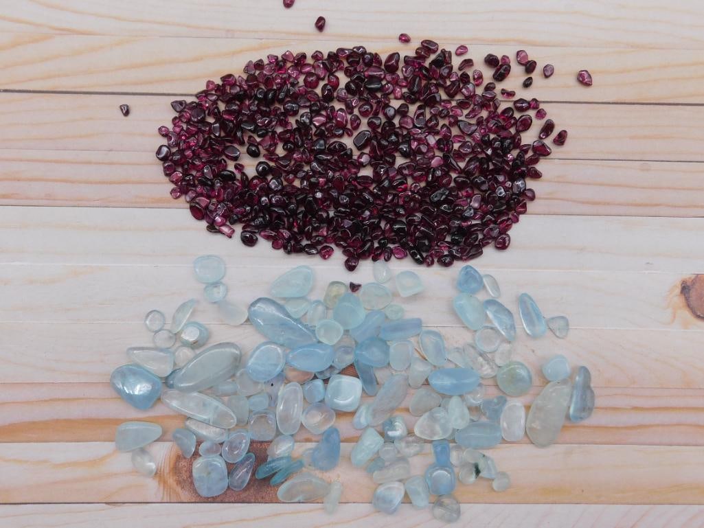 AQUAMARINE AND GARNET ROCK STONE LAPIDARY SPECIMEN: WELCOME TO HATMAN AUCTIONS! SPECIAL NOTICE: Please see photos for measurements and descriptions. ***Yes, we have in house shipping with MANY REPEAT CUSTOMERS because of our streamlined service. ****We