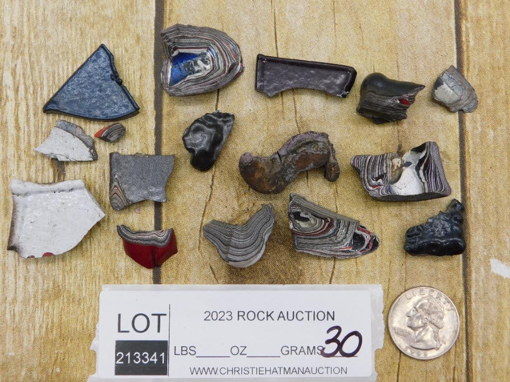 FORDITE MOTOR CITY AGATE ROCK STONE LAPIDARY SPECIMEN: FORDITE MOTOR CITY AGATE ROCK STONE LAPIDARY SPECIMEN — Part of our Discover Hidden Harbor, Crystals and Gems auction at HATMAN'S Auctions! Please see photos for measurements and condition. YES, we 