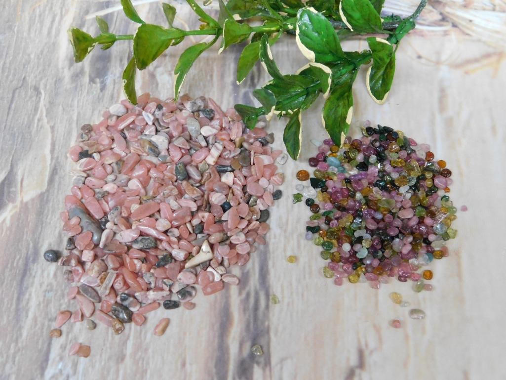 RHODOCHROSITE AND TOURMALINE ROCK STONE LAPIDARY SPECIMEN: RHODOCHROSITE AND TOURMALINE ROCK STONE LAPIDARY SPECIMEN — Part of our Discover Hidden Harbor, Crystals and Gems auction at HATMAN'S Auctions! Please see photos for measurements and condition.