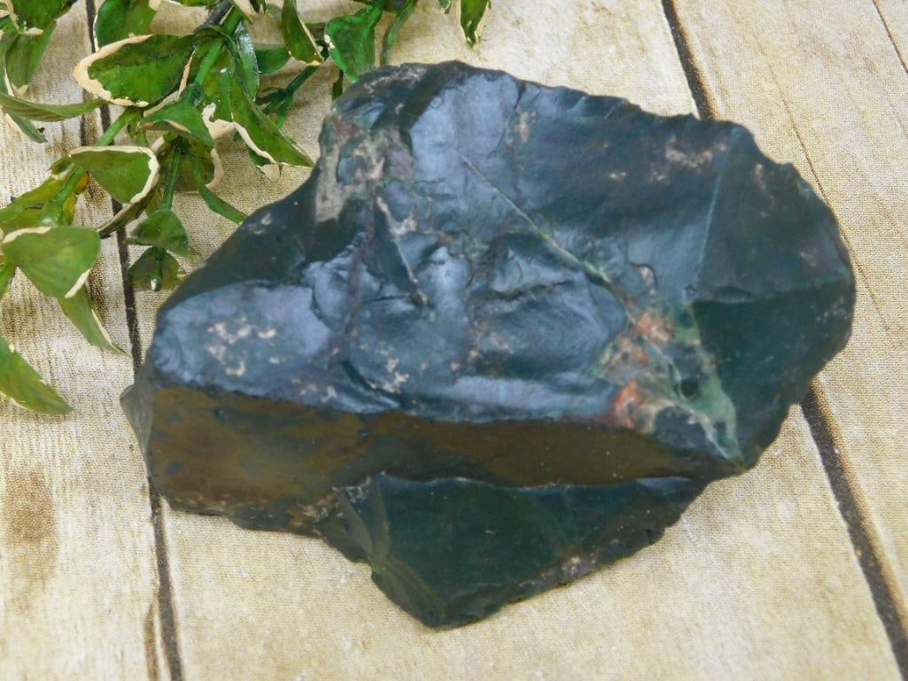 BLOODSTONE ROCK STONE LAPIDARY SPECIMEN: BLOODSTONE ROCK STONE LAPIDARY SPECIMEN — Part of our Discover Hidden Harbor, Crystals and Gems auction at HATMAN'S Auctions! Please see photos for measurements and condition. YES, we have in-house