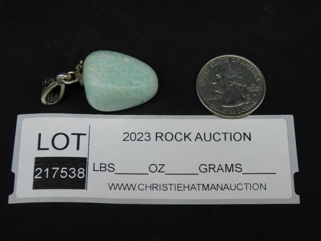 AMAZONITE PENDANT ROCK STONE LAPIDARY SPECIMEN - 2
