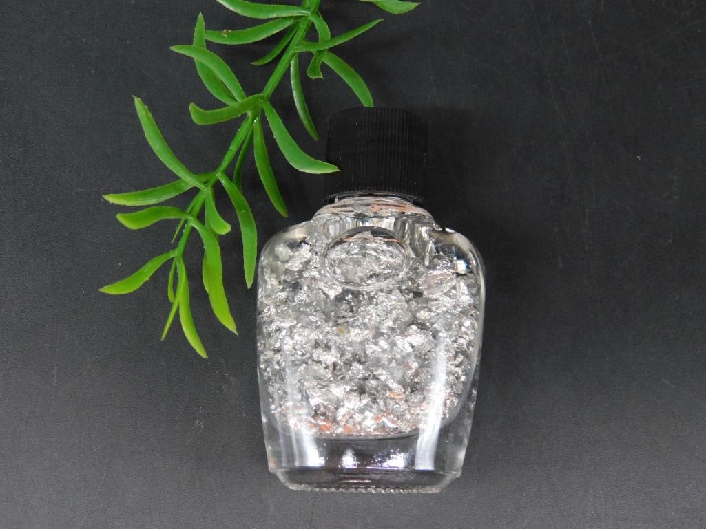SILVER FLAKES IN BOTTLE ROCK STONE LAPIDARY SPECIMEN (1 of 2)