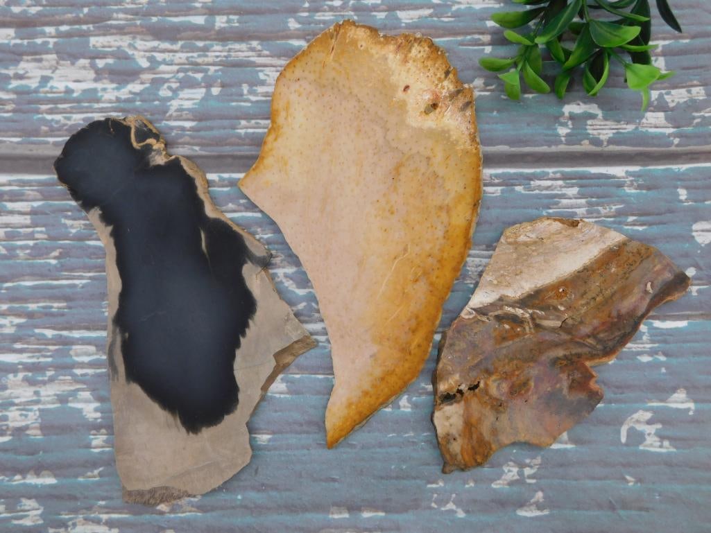MIXED SLAB LOT ROCK STONE LAPIDARY SPECIMEN: MIXED SLAB LOT ROCK STONE LAPIDARY SPECIMEN - Part of our Discover Golden Attic, Crystals and Gems auction at HATMAN'S Auctions! Please see photos for measurements and condition. YES, we have