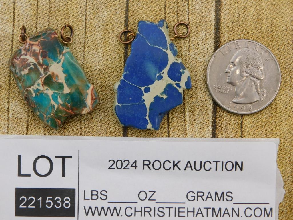 IMPRESSION JASPER PENDANTS ROCK STONE LAPIDARY SPECIMEN - 2
