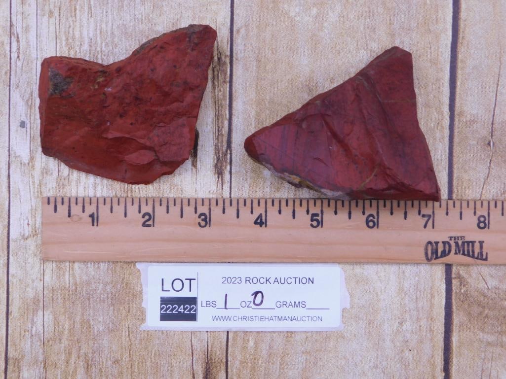 RED JASPER ROCK STONE LAPIDARY SPECIMEN: RED JASPER ROCK STONE LAPIDARY SPECIMEN - Part of our Discover Golden Attic, Crystals and Gems auction at HATMAN'S Auctions! Please see photos for measurements and condition. YES, we have in-house