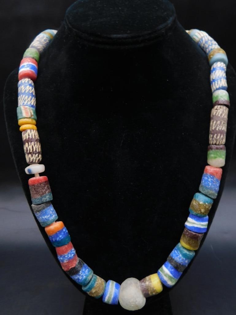 AFRICAN TRADE BEADS ROCK STONE LAPIDARY SPECIMEN: AFRICAN TRADE BEADS ROCK STONE LAPIDARY SPECIMEN - Part of our Discover Golden Attic, Crystals and Gems auction at HATMAN'S Auctions! Please see photos for measurements and condition. YES, we have in-