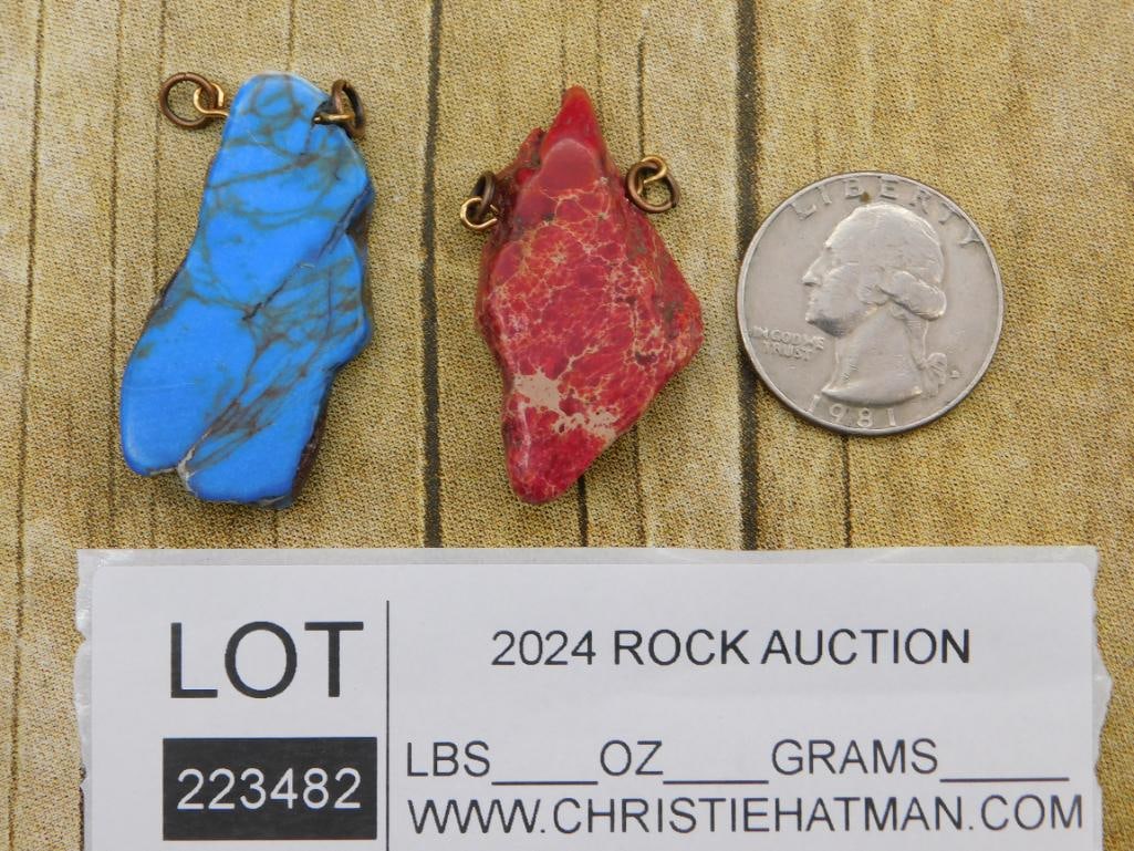 IMPRESSION JASPER PENDANTS ROCK STONE LAPIDARY SPECIMEN - 2