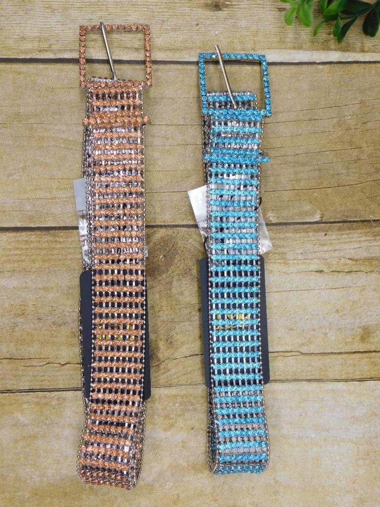 RHINESTONE BELT SIZE LARGE: RHINESTONE BELT SIZE LARGE - Part of our Discover Golden Attic, Crystals and Gems auction at HATMAN'S Auctions! Please see photos for measurements and condition. YES, we have in-house shipping! We