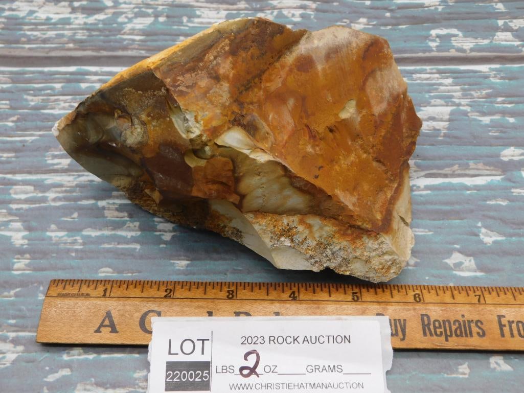 JASPER ROCK STONE LAPIDARY SPECIMEN: JASPER ROCK STONE LAPIDARY SPECIMEN - Part of our Discover Golden Attic, Crystals and Gems auction at HATMAN'S Auctions! Please see photos for measurements and condition. YES, we have in-house