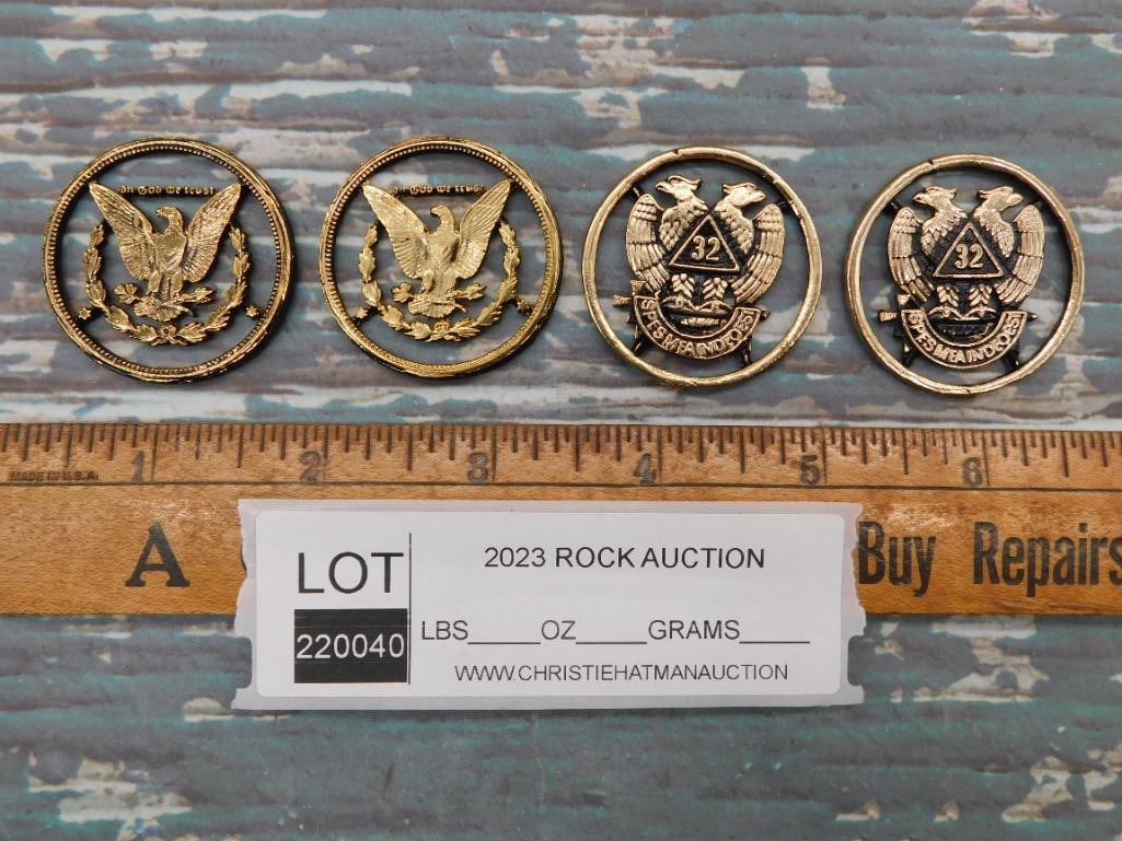 CUT COINS COLLECTIBLES: CUT COINS COLLECTIBLES - Part of our Discover Golden Attic, Crystals and Gems auction at HATMAN'S Auctions! Please see photos for measurements and condition. YES, we have in-house shipping! We have