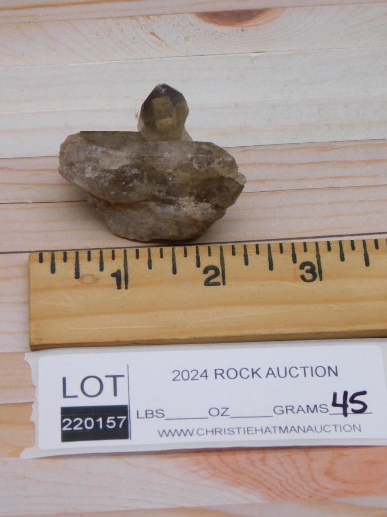 SMOKY QUARTZ ROCK STONE LAPIDARY SPECIMEN: SMOKY QUARTZ ROCK STONE LAPIDARY SPECIMEN - Part of our Discover Golden Attic, Crystals and Gems auction at HATMAN'S Auctions! Please see photos for measurements and condition. YES, we have in-house s