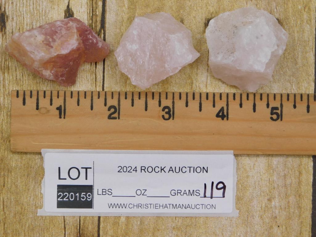 ROSE AND STRAWBERRY QUARTZ ROCK STONE LAPIDARY SPECIMEN: ROSE AND STRAWBERRY QUARTZ ROCK STONE LAPIDARY SPECIMEN - Part of our Discover Golden Attic, Crystals and Gems auction at HATMAN'S Auctions! Please see photos for measurements and condition. YES, we