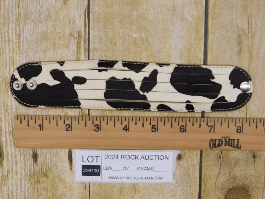 COW HIDE SNAP BRACELET - 3