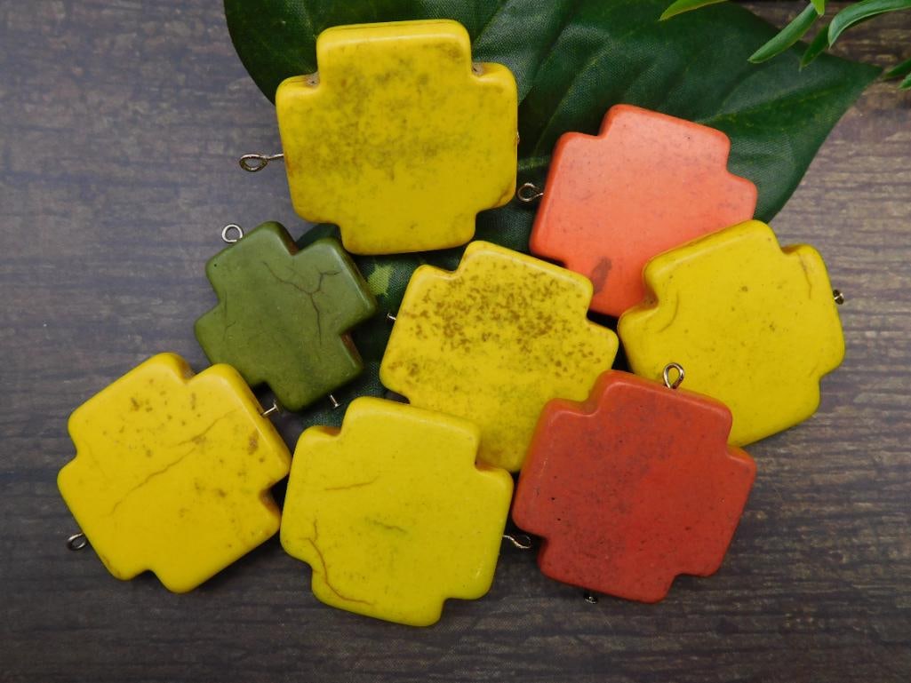 STONE CROSS PENDANTS ROCK STONE LAPIDARY SPECIMEN: STONE CROSS PENDANTS ROCK STONE LAPIDARY SPECIMEN - Part of our Discover Midnight Market, Crystals and Gems auction at HATMAN'S Auctions! Please see photos for measurements and condition. YES, we