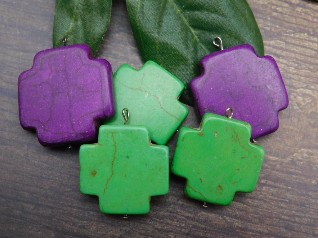 STONE CROSS PENDANTS ROCK STONE LAPIDARY SPECIMEN: STONE CROSS PENDANTS ROCK STONE LAPIDARY SPECIMEN - Part of our Discover Midnight Market, Crystals and Gems auction at HATMAN'S Auctions! Please see photos for measurements and condition. YES, we have
