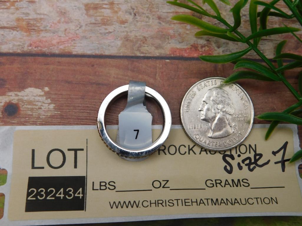 GENUINE STONE RING SIZE 7 - 5