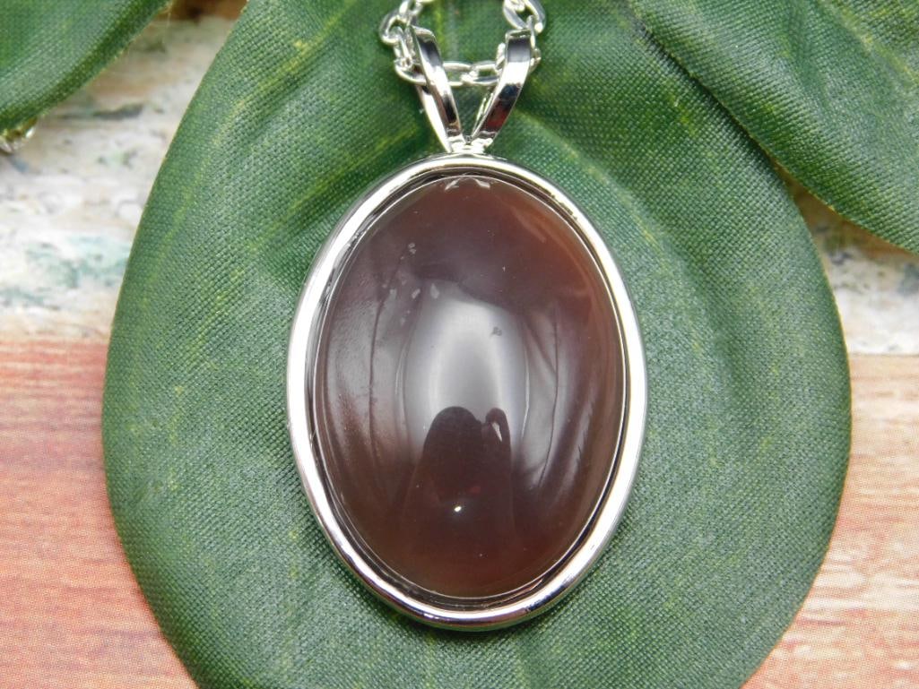 AGATE PENDANT NECKLACE ROCK STONE LAPIDARY SPECIMEN (1 of 2)
