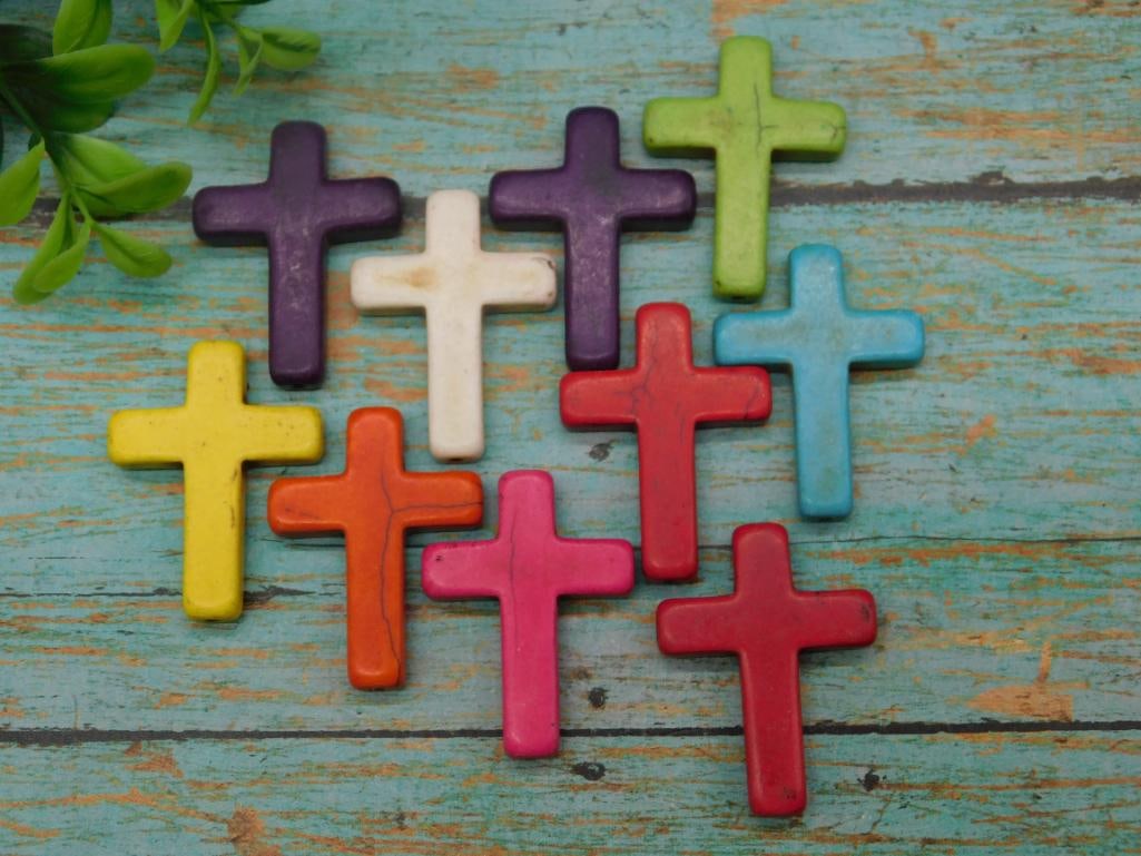 STONE CROSS BEADS ROCK STONE LAPIDARY SPECIMEN: STONE CROSS BEADS ROCK STONE LAPIDARY SPECIMEN
