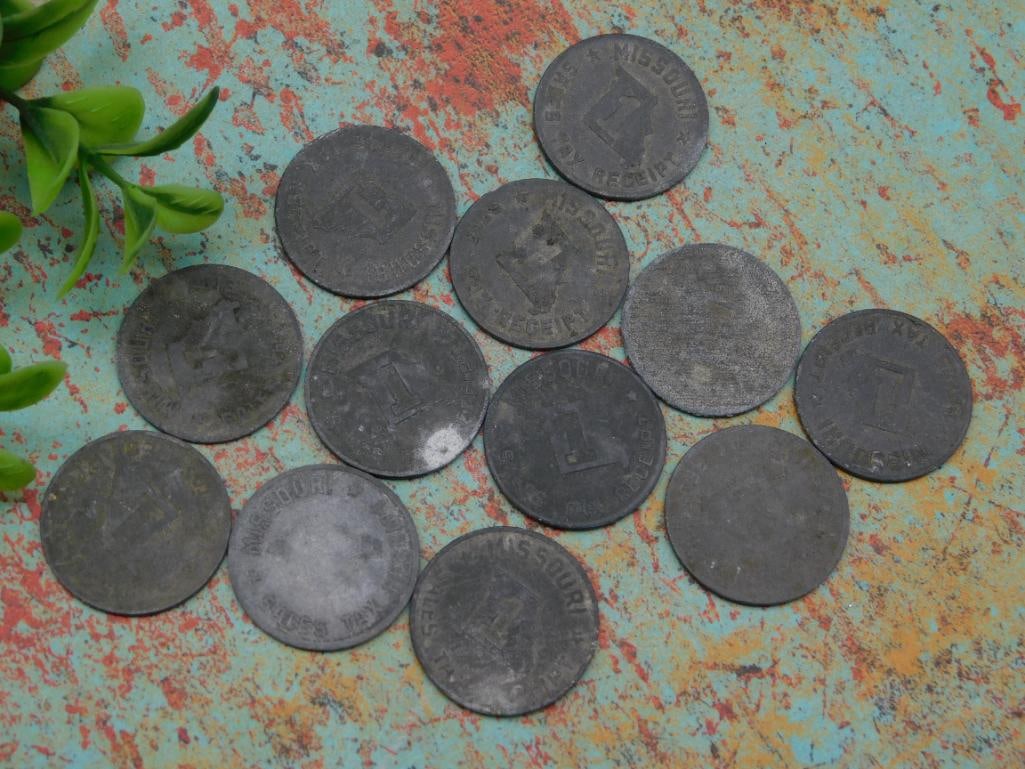 MISSOURI TAX RECEIPT COINS: MISSOURI TAX RECEIPT COINS