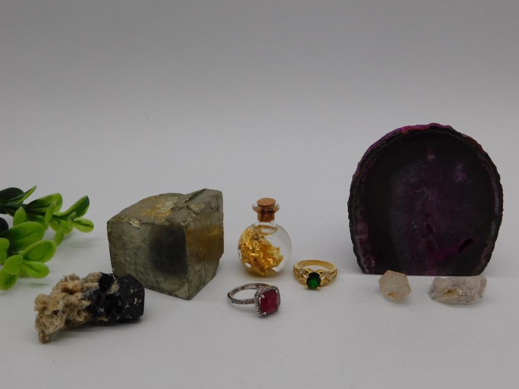 MIXED LOT ROCK STONE LAPIDARY SPECIMEN: MIXED LOT ROCK STONE LAPIDARY SPECIMEN