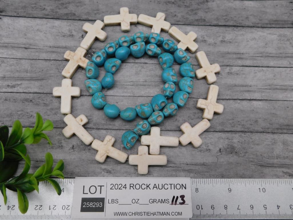 STONE BEADS ROCK STONE LAPIDARY SPECIMEN - 3