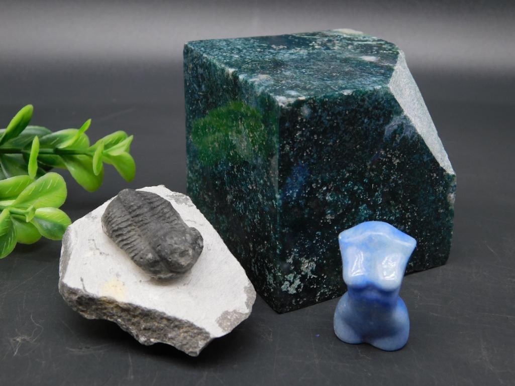 MIXED LOT ROCK STONE LAPIDARY SPECIMEN: MIXED LOT ROCK STONE LAPIDARY SPECIMEN
