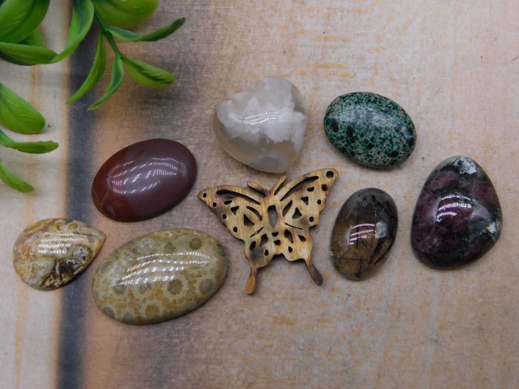 MIXED LOT ROCK STONE LAPIDARY SPECIMEN: MIXED LOT ROCK STONE LAPIDARY SPECIMEN