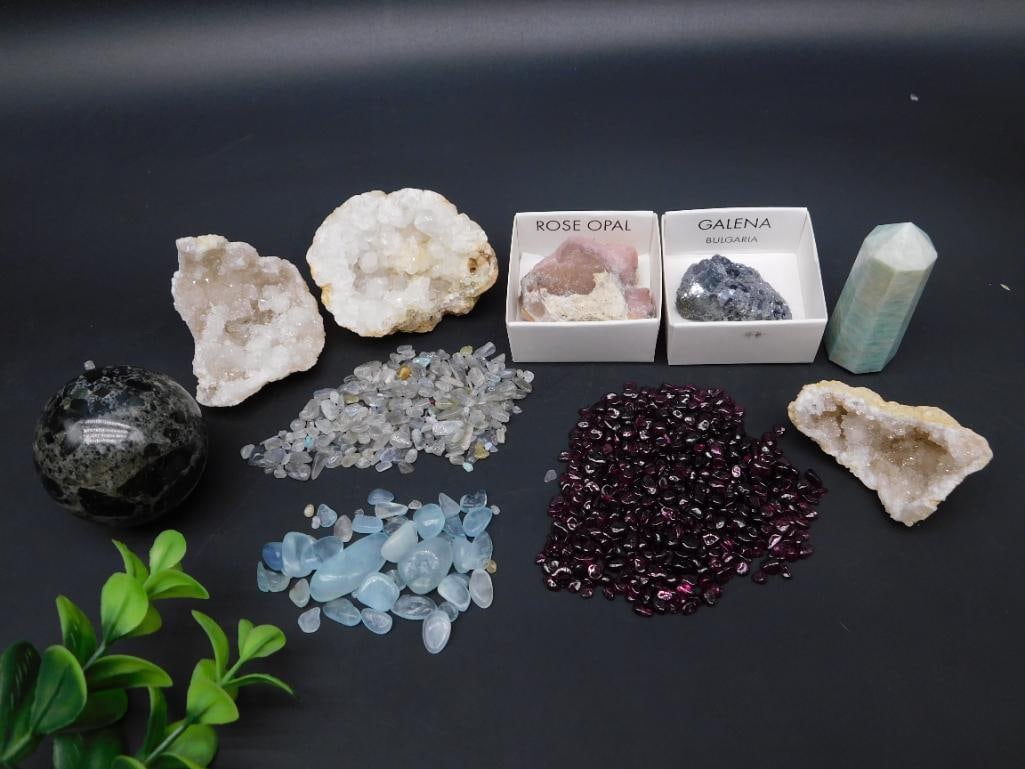 MIXED LOT ROCK STONE LAPIDARY SPECIMEN: MIXED LOT ROCK STONE LAPIDARY SPECIMEN