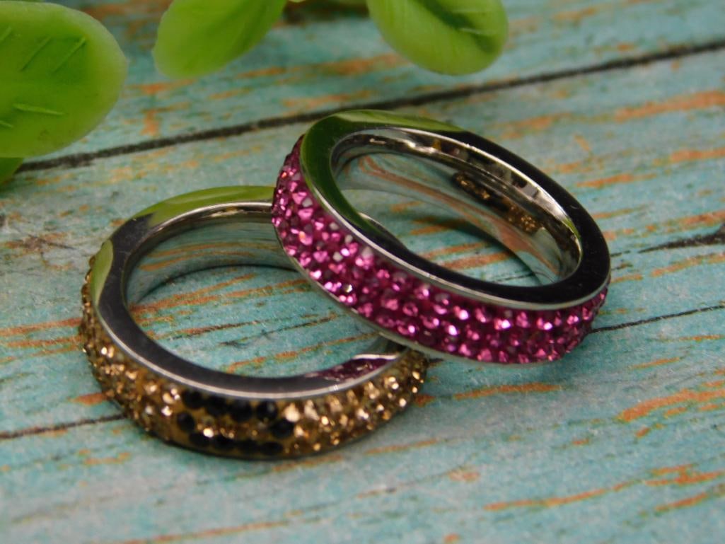 FASHION RINGS PINK AND YELLOW: FASHION RINGS PINK AND YELLOW