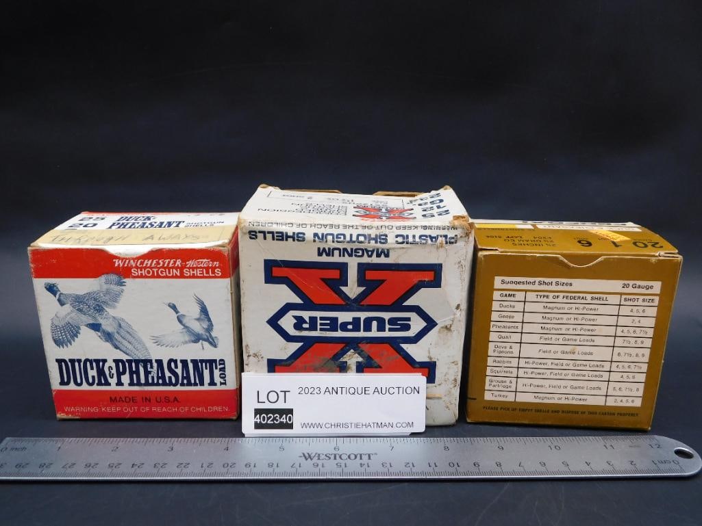 SPENT AMMUNITION SHELLS AND BOXES VINTAGE ANTIQUE - 3