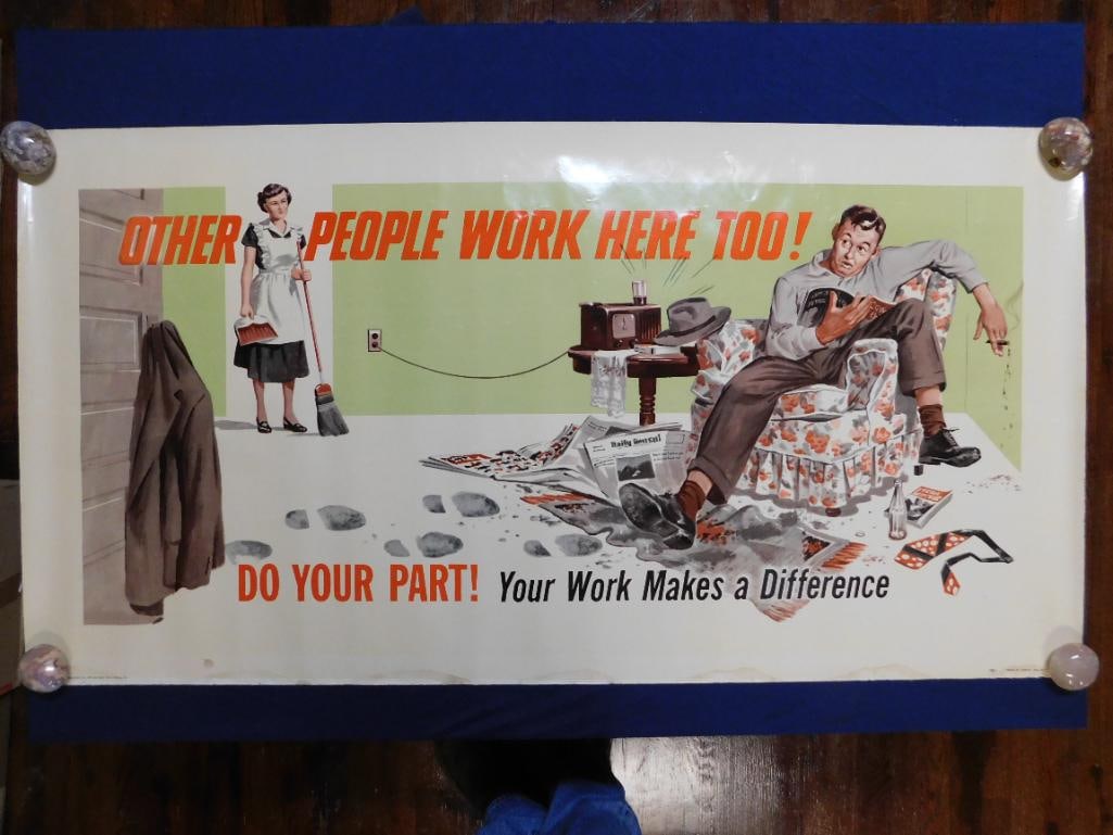 1952 THE SHELDON-CLAIRE COMPANY DO YOUR PART POSTER VINTAGE ANTIQUE (1 of 4)