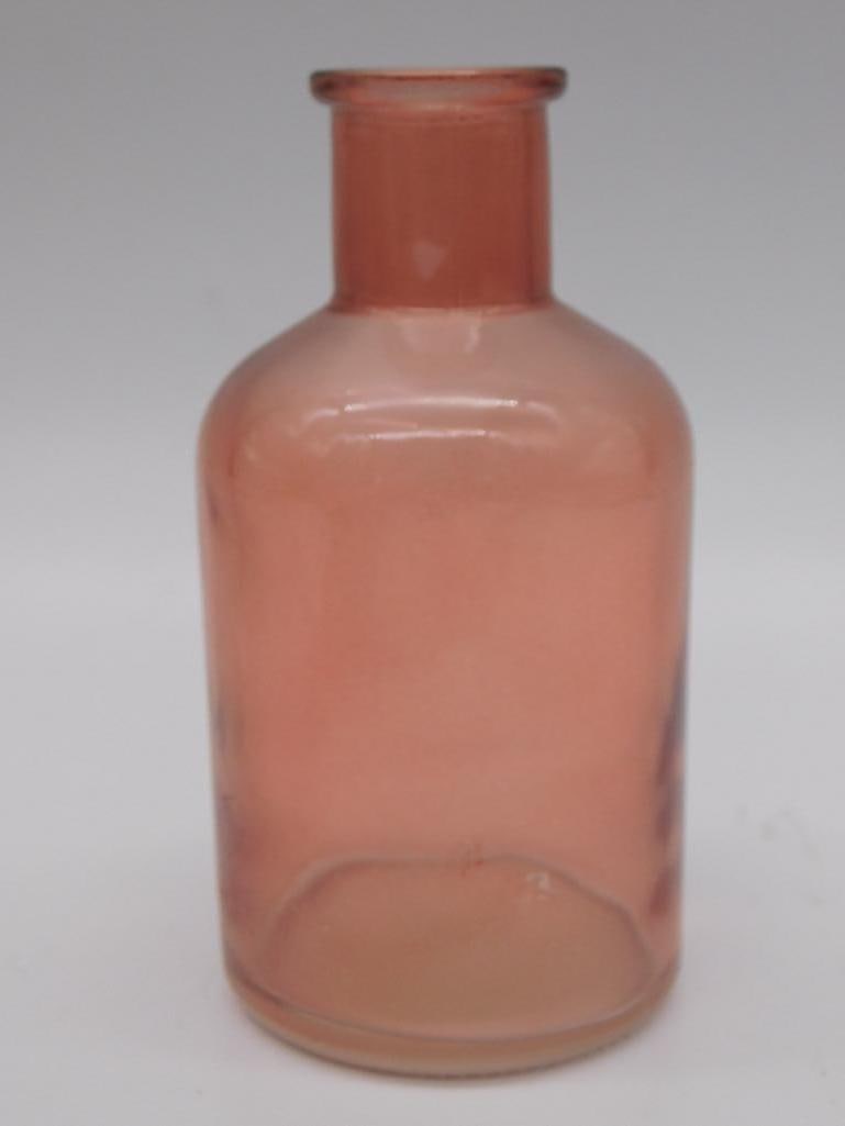 PINK GLASS BOTTLE VASE VINTAGE ANTIQUE (1 of 2)