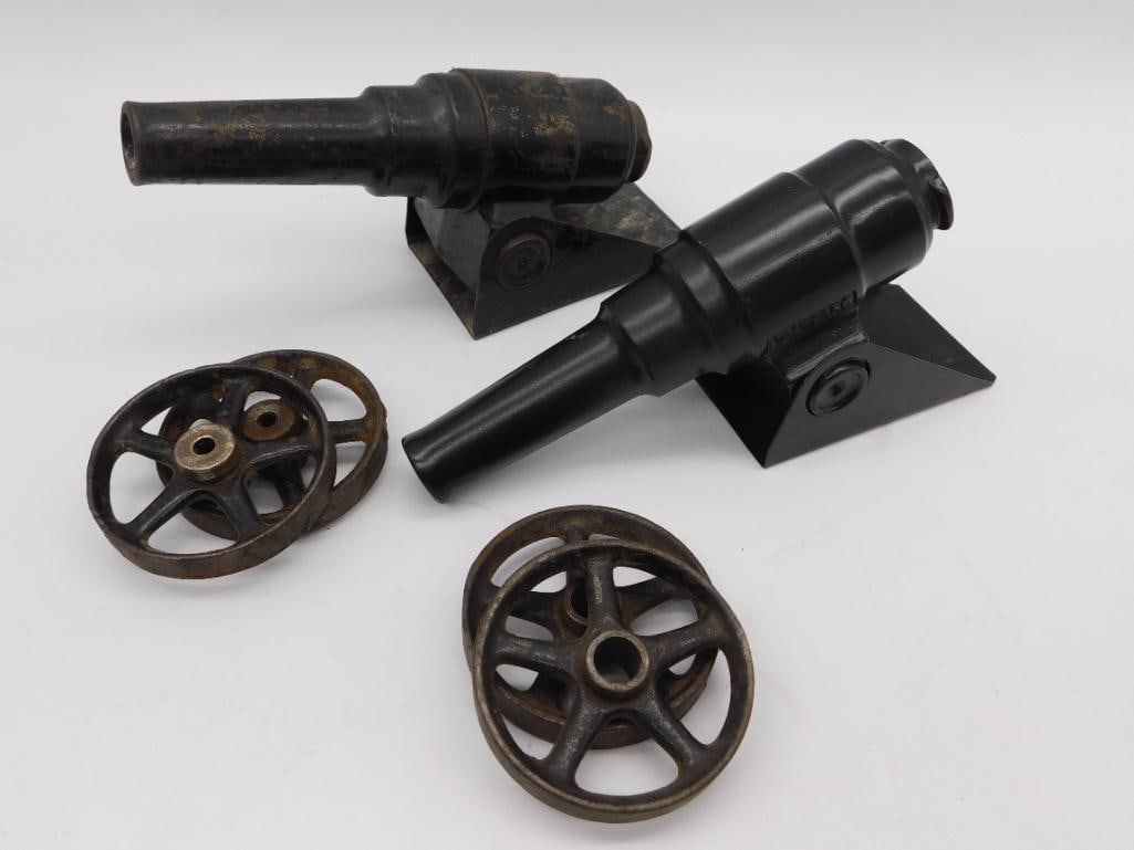 VINTAGE CAST IRON TOY CANNON PARTS: VINTAGE CAST IRON TOY CANNON PARTS