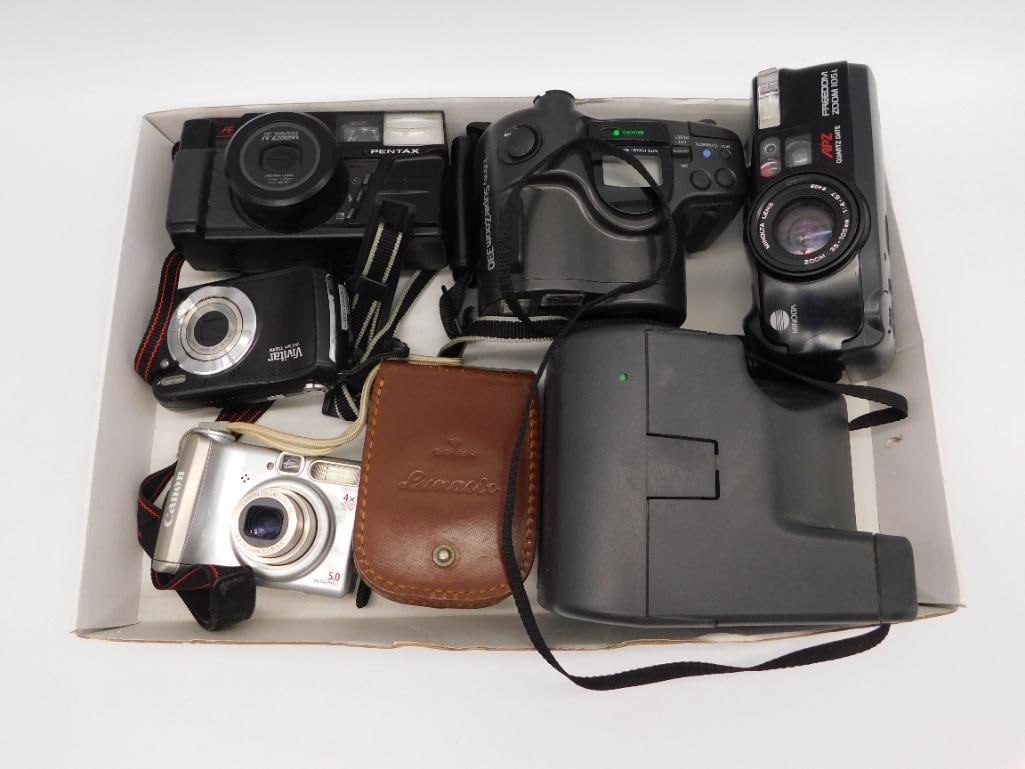 VINTAGE RETRO COMPACT CAMERAS MIXED LOT: VINTAGE RETRO COMPACT CAMERAS MIXED LOT
