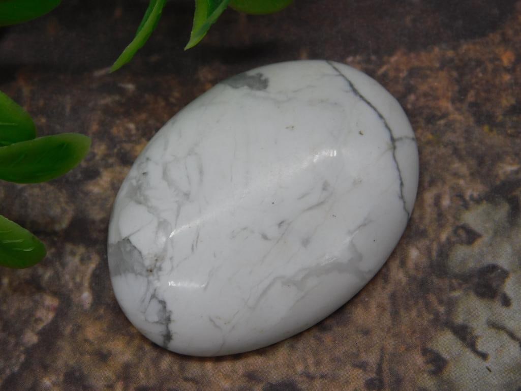 HOWLITE CABOCHON ROCK STONE LAPIDARY SPECIMEN (1 of 2)