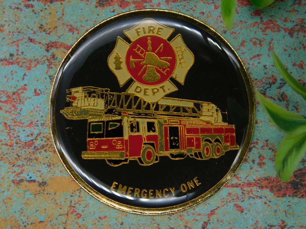 FIRE DEPARTMENT MEDALLION CABOCHON: FIRE DEPARTMENT MEDALLION CABOCHON